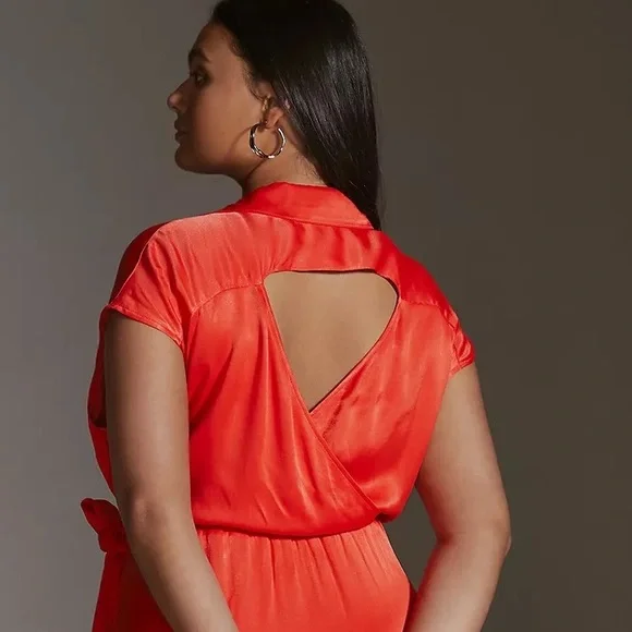 Anthropologie Maeve Open-Back Wrap Midi Dress - Picture 7 of 14